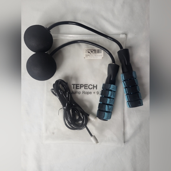 New Tepech Ropeless Jump Rope With 9.2 Ft Rope Weighted Blue Fitness Workout - Picture 12 of 12